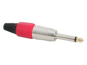 Mufa Jack 6.3 mm mono tata ranforsat inel rosu
