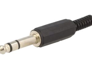 Mufa Jack 6.3 mm tata stereo cu manson plastic drept pe cablu NINIGI JC-015