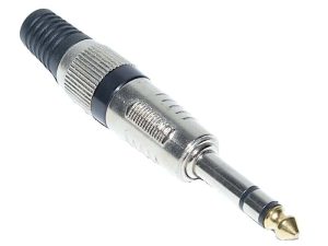 Mufa Jack 6.35 mm stereo tata cu varf aurit