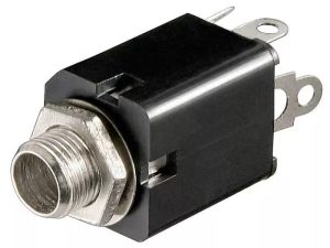 Mufa Jack audio 6.35 mm stereo mama din plastic panou Goobay