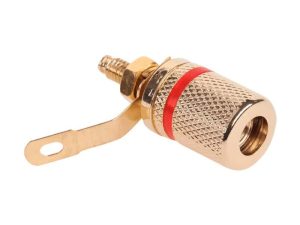 Mufa mama 4mm banana montaj gold inel rosu