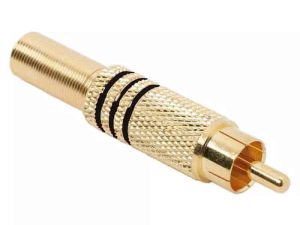 Mufa RCA aurita inel negru tata cablu maxim 6mm
