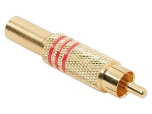 Mufa RCA aurita inel rosu tata cablu maxim 6mm