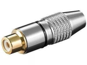 Mufa RCA mama inel negru metal aurit Goobay