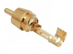 Mufa RCA tata contact aurit cablu 8mm inel rosu