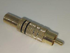 Mufa RCA tata metal inel negru cablu 7mm Goobay