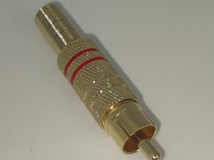 Mufa RCA tata metal inel rosu cablu 7mm Goobay