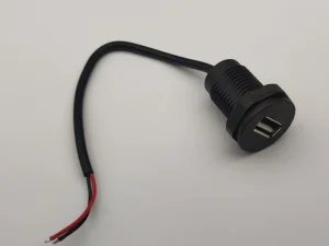 Mufa USB2.0 mama panou tip A 1 port gabarit mic cu 2 fire diam. 16mmx30mm