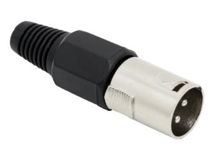 Mufa XLR tata negru montare cu lipire pe fir protectie pentru cablu WTY0054A