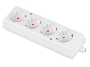 Multipriza 4 prize fara cablu alimentare alb GN-470S/WE Plastrol