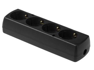 Multipriza 4 prize fara cablu alimentare negru GN-470S/BK Plastrol