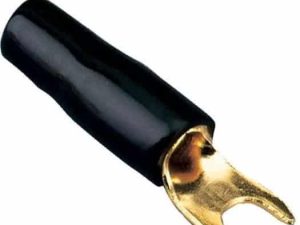 Papuc Terminal tip furca M4 10mm2 aurit izolat negru ACV 30.4410-03