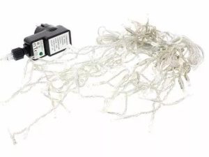 Perdea luminoasa tip turturi 100 LED-uri albe lumina calda cablu transparent WELL