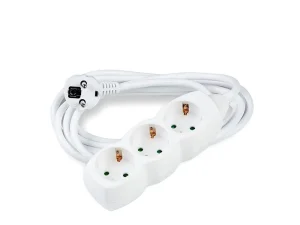 Prelungitor 3 prize cablu 3x1.5mmp 1.5m alb Technik EXTS-3S1.5M-THK