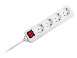Prelungitor 4 prize cu intrerupator 1.5m 3G1.5mm2 alb V-TAC SKU-8764