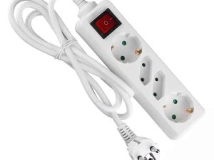 Prelungitor 4 prize cu intrerupator 1.5m 3G1.5mm2 alb V-TAC SKU-8770