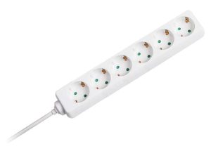 Prelungitor 6 prize 1.5m 3G1.5mm2 alb V-TAC SKU-8760