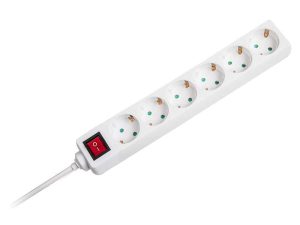 Prelungitor 6 prize cu intrerupator 1.5m 3G1.5mm2 alb V-TAC SKU-8768