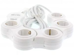 Prelungitor reglabil 5 prize 3m cablu 3xG1.5mm2 16A 3500W cu incarcator USB Well