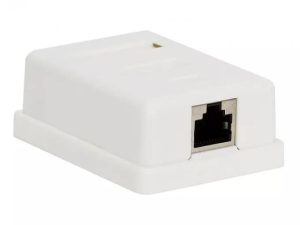 Priza de perete 8P8C FTP Cat5 1x RJ45 mama ecranat 70x45x25mm alb