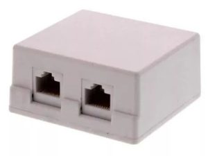 Priza dubla UTP cat6 RJ45 neecranat pe tencuiala Well