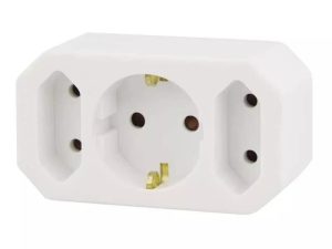 Priza Schuko la 1x schuko +2x Euro mama 2500W 250V 10A Emos