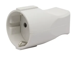 Priza schuko tata volanta material plastic 250V 50Hz alb 05937