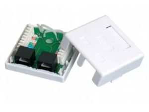 Priza UTP CAT6 dubla pe tencuiala alb