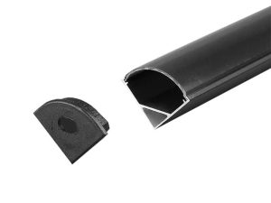 Profil aluminiu pentru banda LED 2m 15.8x15.8.mm pe colt negru V-TAC SKU-2874