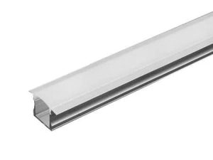 Profil aluminiu pentru banda LED 2m 23x15.5mm montaj ingropat capac alb mat V-TAC