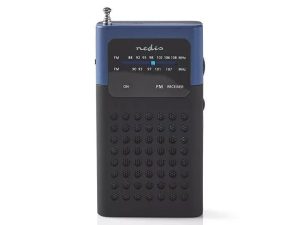 Radio FM de buzunar negru/albastru 1.5W Nedis