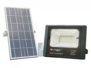 Reflector LED 12W 6000K 550lm cu incarcare solara V-TAC