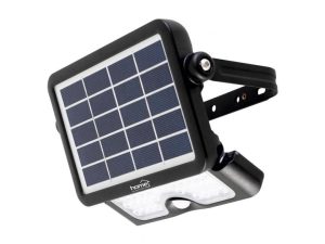 Reflector LED 6000K alb rece cu panou solar cu senzor de miscare 5W 500lm IP65 HOME FLP 500 SOLAR