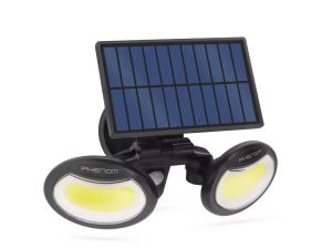 Reflector solar 8W 500lm IP65 cu senzor de miscare si cap rotativ 2 LED-uri COB