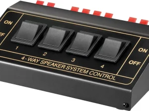 Selector difuzoare stereo pentru a conecta pana la 4 perechi de difuzoare Goobay