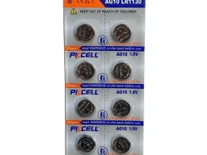 Set 10 baterii alkaline PKCELL AG10 LR1130 1.5V (612)