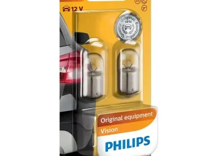 Set 2x bec auto 12V 5W BA15S R5W VISION PHILIPS 05546030 transparente