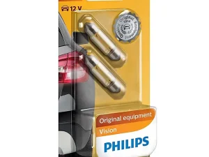 Set 2x bec auto 12V 5W C5W FESTOON VISION PHILIPS 05551430 transparente