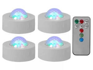 Set 4 Mini ASTRO RGB cu stroboscop si telecomanda