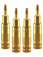 Set 4 mufe Banana 4mm Premium Clicktronic pentru cablu 6.0mm2 Conexiuni Audio de Inalta Calitate 53983