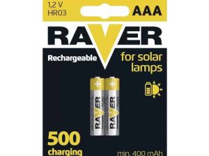 Set acumulatori NIMH RAVER AAA R03 400mA 1.2V pentru lampi solare 2buc
