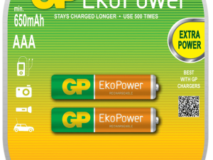 Set acumulatori R3 AAA 650mAh NiMH Eko 2buc/blister GP
