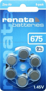 Set baterii auditive 675 ZA675 PR44 Renata 6buc/blister