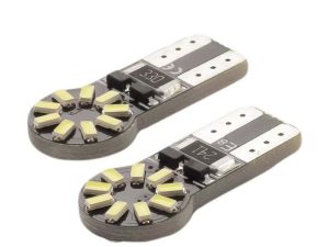 Set Becuri LED auto T10 W5W 12V 3W alb-rece Canbus set 2buc pentru interior / portbagaj CarGuard CAN126