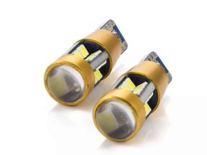 Set becuri LED SMD T10 W5W 12V 5W 300lm alb pentru interior portbagaj Canbus CARGUARD 2buc