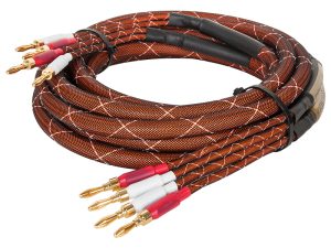 Set cabluri difuzor cu mufe banana 4mm x2 conductor cupru 15AWG 1.6mm2 5m Kruger&Matz KM0335-5M
