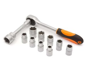 Set chei tubulare cu clichet 12buc 1/2" 10-24mm Crom-Vanadiu HANDY