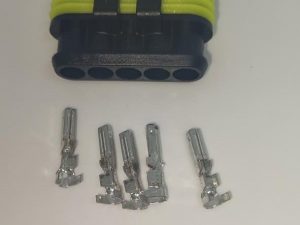 Set conector cablu Superseal 1.5 mama mufa 5 pin 5 pini inclusi + 5 garnituri incluse IP67 TE Connectivity 282089-1-SET-F