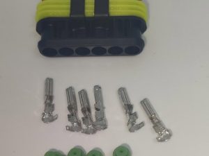 Set conector cablu Superseal 1.5 mama mufa 6 pin 6 pini inclusi + 6 garnituri incluse IP67 TE Connectivity 282090-1-SET-F