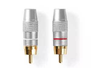 Set Conectori RCA tata aurit metal gri 2buc Nedis
